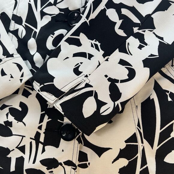 TanJay Black & White Large Floral Jacket Size 16W/XL - Picture 4 of 12